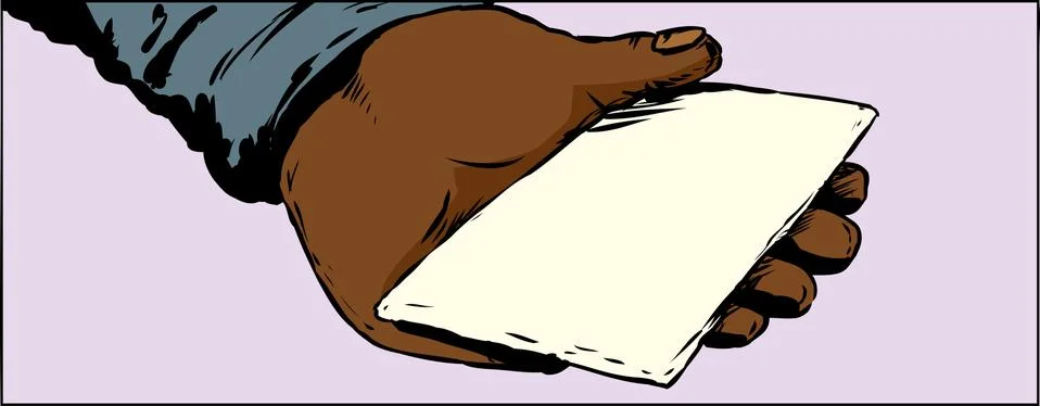 Palm holding blank envelope Stock Illustration
