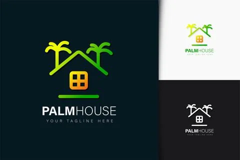 Palm house logo design with gradient Stock-Illustration