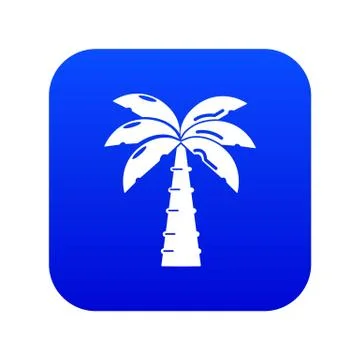 Palm icon blue Stock Illustration