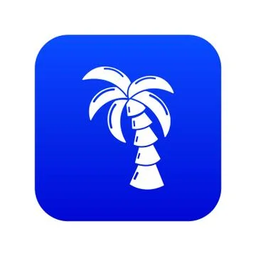 Palm icon blue vector Stock Illustration