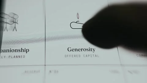 Palm icon with dollar coin representing Generosity and Offered Capital Stock Footage 335894807