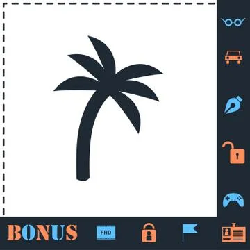 Palm icon flat Illustrazione stock