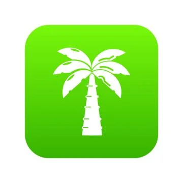 Palm icon green vector Stock Illustration