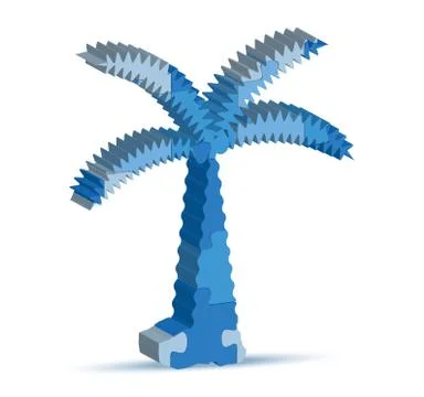 Palm icon in puzzle Stock Illustration