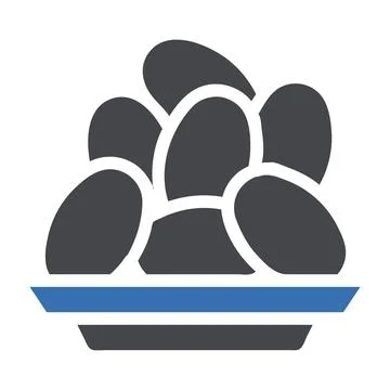 Palm icon solid grey blue style ramadan illustration vector element and sym.. Stock Illustration