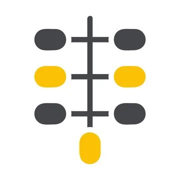 Palm icon solid grey yellow style ramadan illustration vector element and s.. Stock Illustration