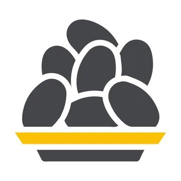 Palm icon solid grey yellow style ramadan illustration vector element and s.. 스톡 일러스트