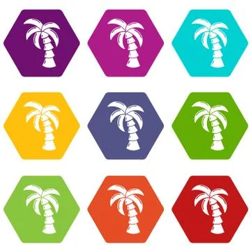 Palm icons set 9 Illustrazione stock