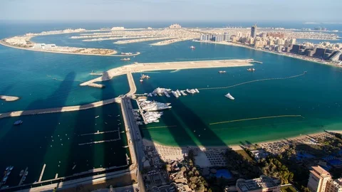 The Palm Jumeirah time-lapse Stock Footage 124034679
