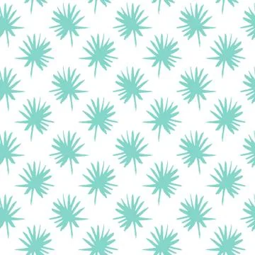 Palm Leaf Brush Seamless Pattern Stock Illustration