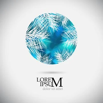 Palm leaf circle logo. Vector illustration Stock Illustration