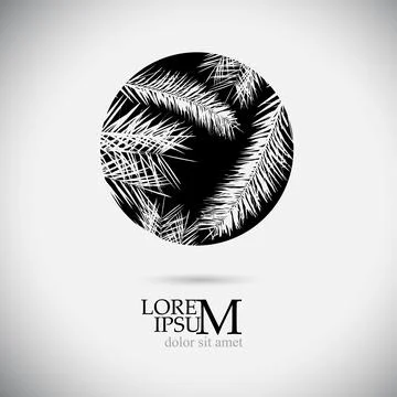 Palm leaf circle logo. Vector illustration Stock Illustration