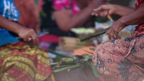 Palm leaf decorations Stock Footage 87255181