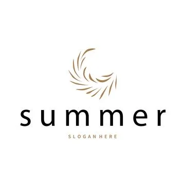 Palm leaf logo black silhouette of coconut leaf with simple modern and eleg.. Illustration