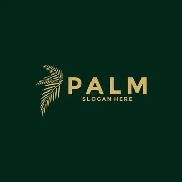 Palm Leaf logo design vector, Creative Palm leaf logo icon template Stock Illustration