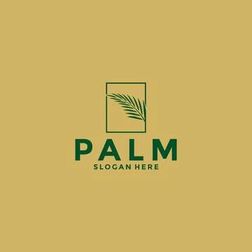 Palm Leaf logo design vector, Creative Palm leaf logo icon template Stock Illustration