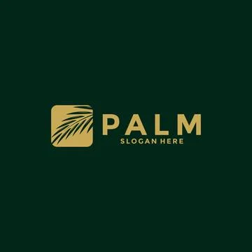 Palm Leaf logo design vector, Creative Palm leaf logo icon template Stock Illustration