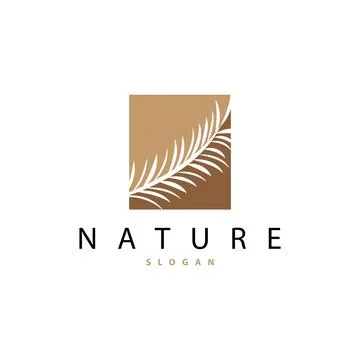 Palm Leaf Logo Design Vector Simple Minimalist Symbol Illustration Template 스톡 일러스트