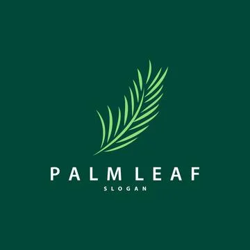 Palm Leaf Logo Design Vector Simple Minimalist Symbol Illustration Template 스톡 일러스트