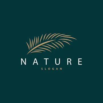 Palm Leaf Logo Design Vector Simple Minimalist Symbol Illustration Template Illustrazione stock