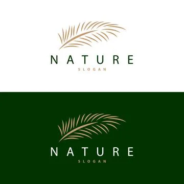 Palm Leaf Logo Design Vector Simple Minimalist Symbol Illustration Template Illustrazione stock