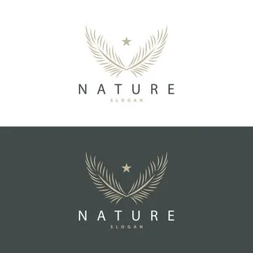 Palm Leaf Logo Design Vector Simple Minimalist Symbol Illustration Template Illustrazione stock