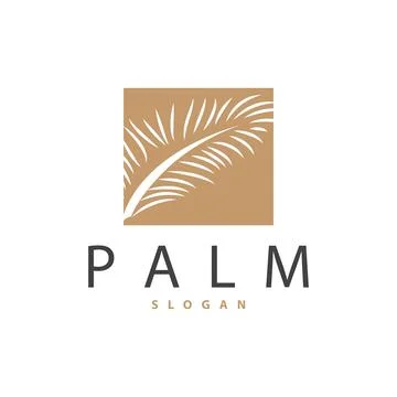 Palm Leaf Logo Design Vector Simple Minimalist Symbol Illustration Template 스톡 일러스트