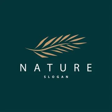 Palm Leaf Logo Design Vector Simple Minimalist Symbol Illustration Template 스톡 일러스트