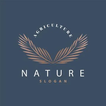 Palm Leaf Logo Design Vector Simple Minimalist Symbol Illustration Template 스톡 일러스트