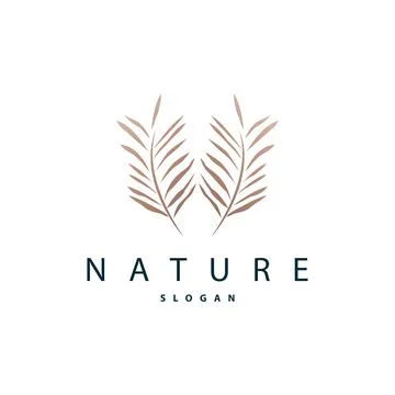 Palm Leaf Logo Design Vector Simple Minimalist Symbol Illustration Template 스톡 일러스트
