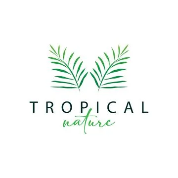 Palm Leaf Logo Design Vector Simple Minimalist Symbol Illustration Template Illustrazione stock