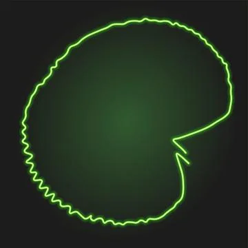 Palm leaf made of neon tubes green glowing behind Stock Illustration