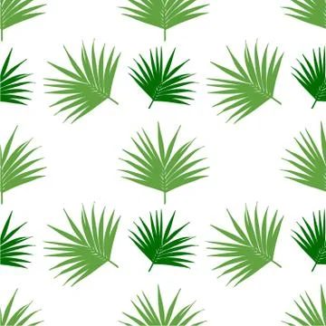 Palm leaf pattern seamless vector background tile, branch of the coconut tree Illustrazione stock