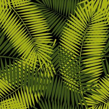 Palm Leaf Seamless Pattern Background Vector Illustration Illustrazione stock