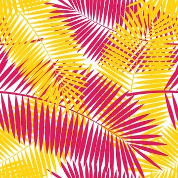 Palm Leaf Seamless Pattern Background Vector Illustration Illustrazione stock