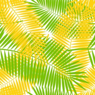 Palm Leaf Seamless Pattern Background Vector Illustration 库存插图