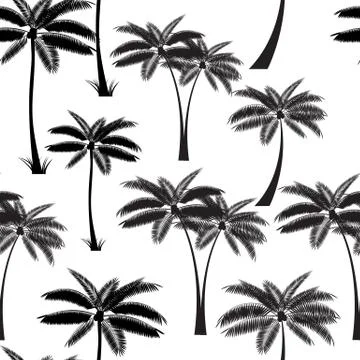 Palm Leaf Seamless Pattern Background Vector Illustration Stockillustratie