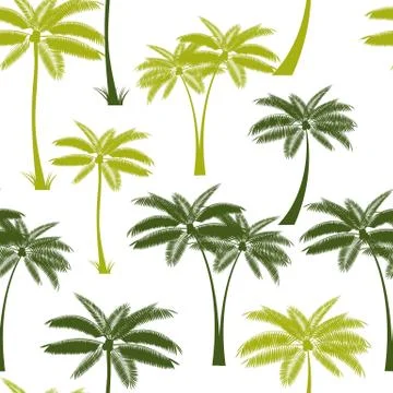Palm Leaf Seamless Pattern Background Vector Illustration Stock Illustration