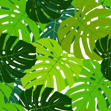Palm Leaf Seamless Pattern Background Vector Illustration イラスト素材