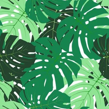 Palm Leaf Seamless Pattern Background Vector Illustration 스톡 일러스트