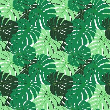 Palm Leaf Seamless Pattern Background Vector Illustration 스톡 일러스트