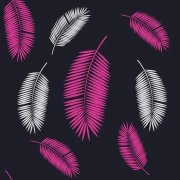 Palm Leaf Seamless Pattern Background. Vector Illustration Illustrazione stock