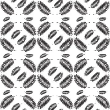 Palm Leaf Seamless Pattern Background. Vector Illustration Illustrazione stock