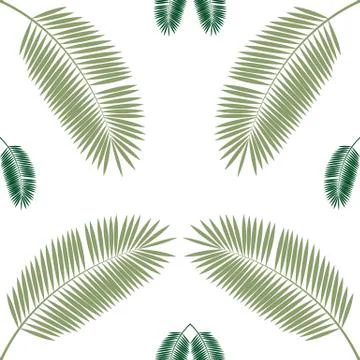 Palm Leaf Seamless Pattern Background. Vector Illustration Illustrazione stock