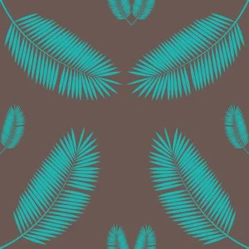 Palm Leaf Seamless Pattern Background. Vector Illustration Illustrazione stock