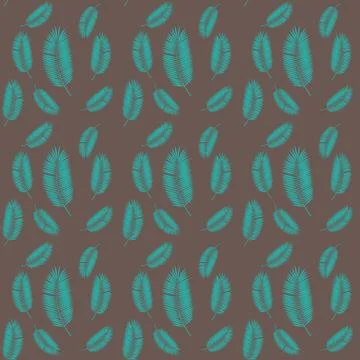 Palm Leaf Seamless Pattern Background. Vector Illustration Stock Illustration