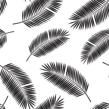 Palm Leaf Seamless Pattern Background. Vector Illustration Illustrazione stock
