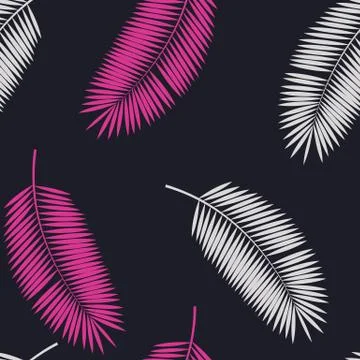 Palm Leaf Seamless Pattern Background. Vector Illustration Illustrazione stock