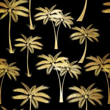 Palm Leaf Seamless Pattern Background Vector Illustration Illustrazione stock