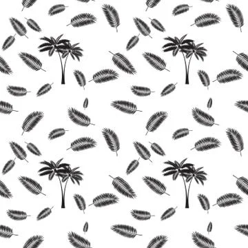 Palm Leaf Seamless Pattern Background Vector Illustration Illustrazione stock